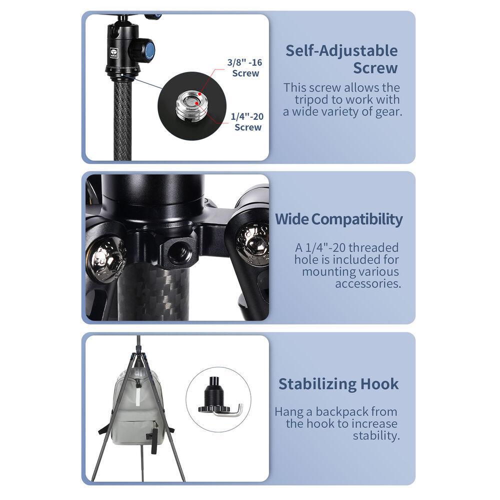 Sirui AT-125+B-00K Carbon Fiber Traveler Tripod with B-00K Ball Head B STOCK