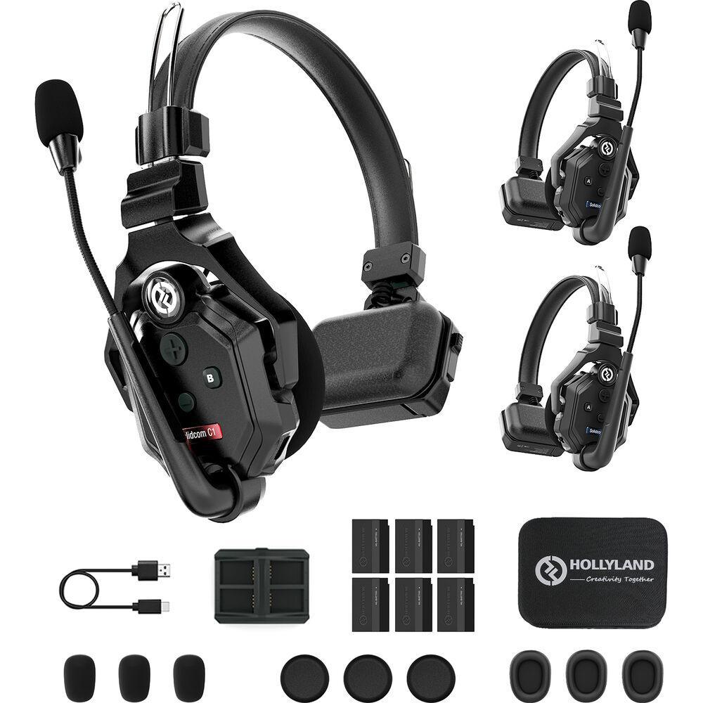Hollyland Solidcom C1-3S Full-Duplex Wireless DECT Intercom System with 3 Headsets (1.9 GHz)