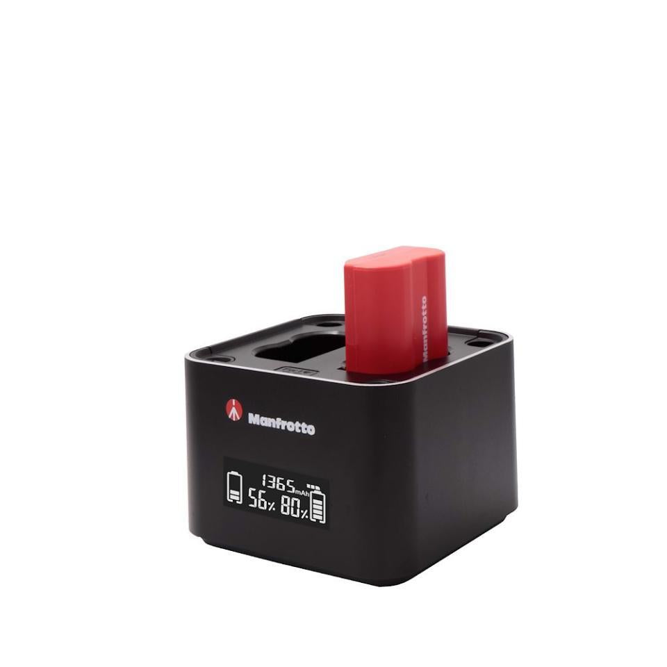 Manfrotto ProCUBE 3 Professional Twin Charger for Canon LP-E6, LP-E6N, LP-E6NH, LP-E8, and LP-E17 Batteries