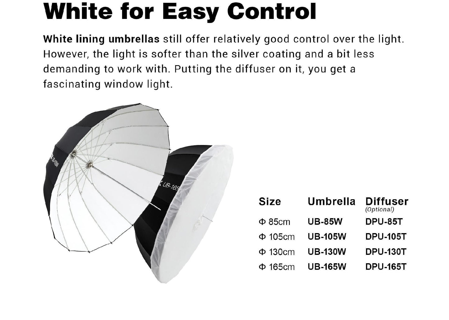 Godox UB-105W Parabolic Umbrella (105cm / 41.3", White)