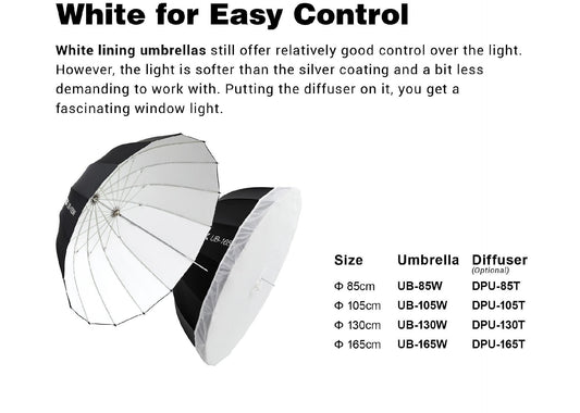 Godox UB-105W Parabolic Umbrella (105cm / 41.3", White)