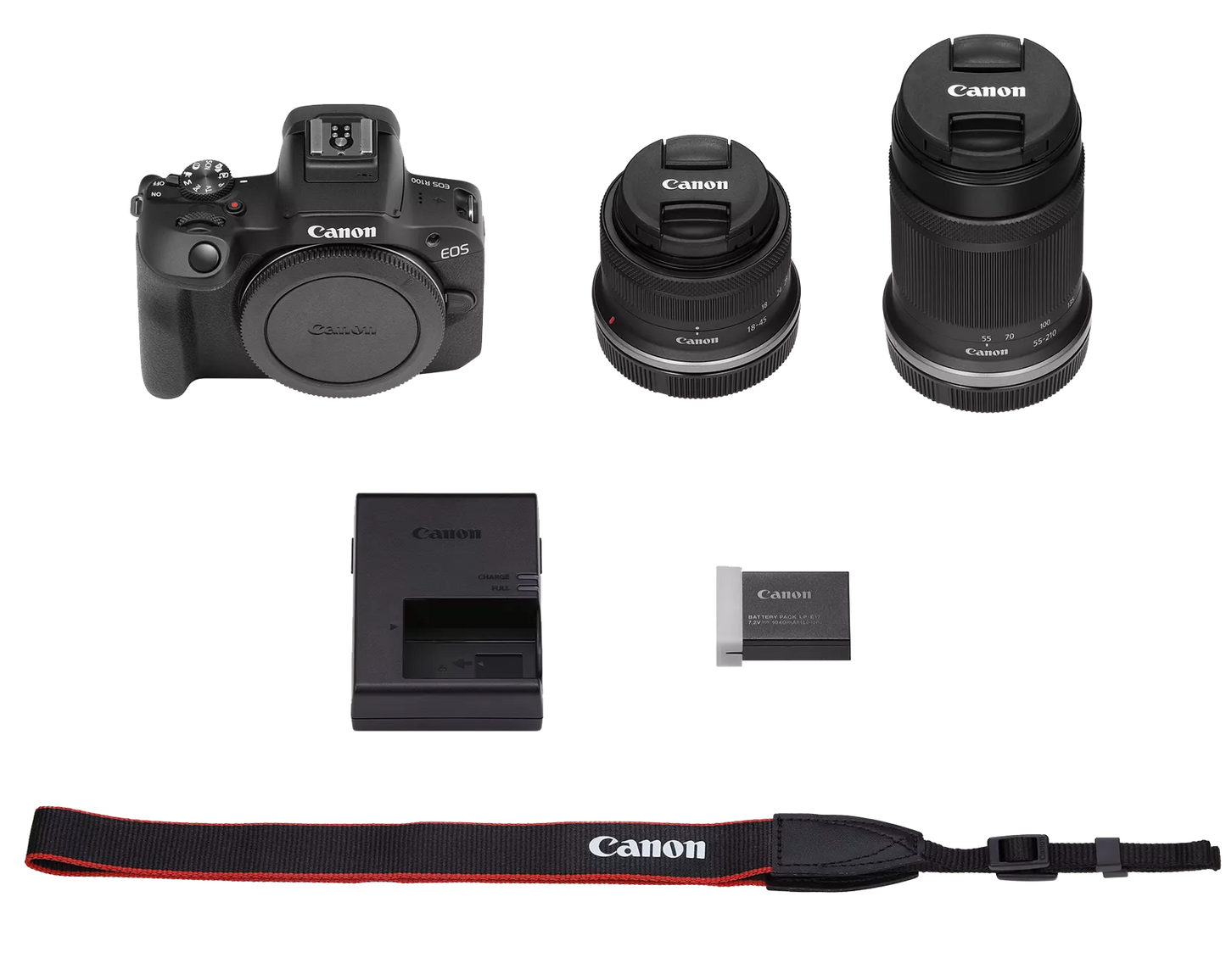 Canon EOS R100 Mirrorless Camera with 18-45mm & 55-210mm Lenses