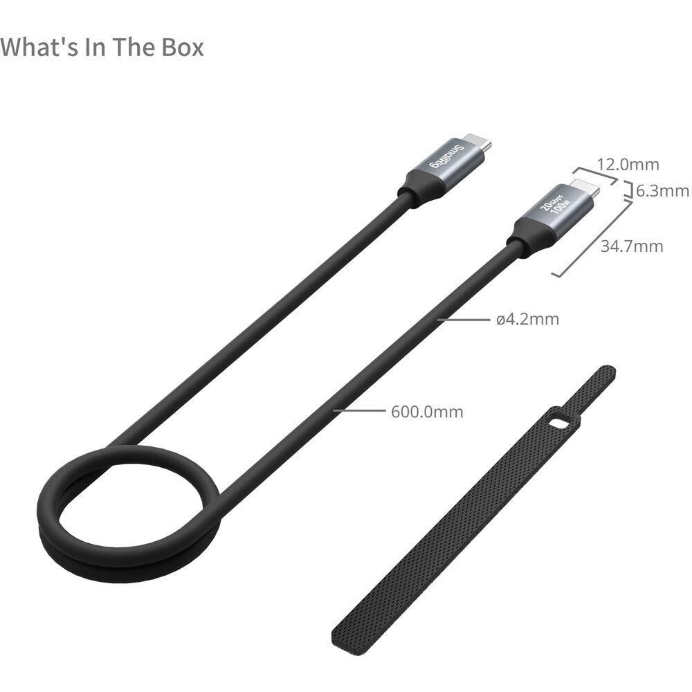 SmallRig USB-C to USB-C Cable (23.6")