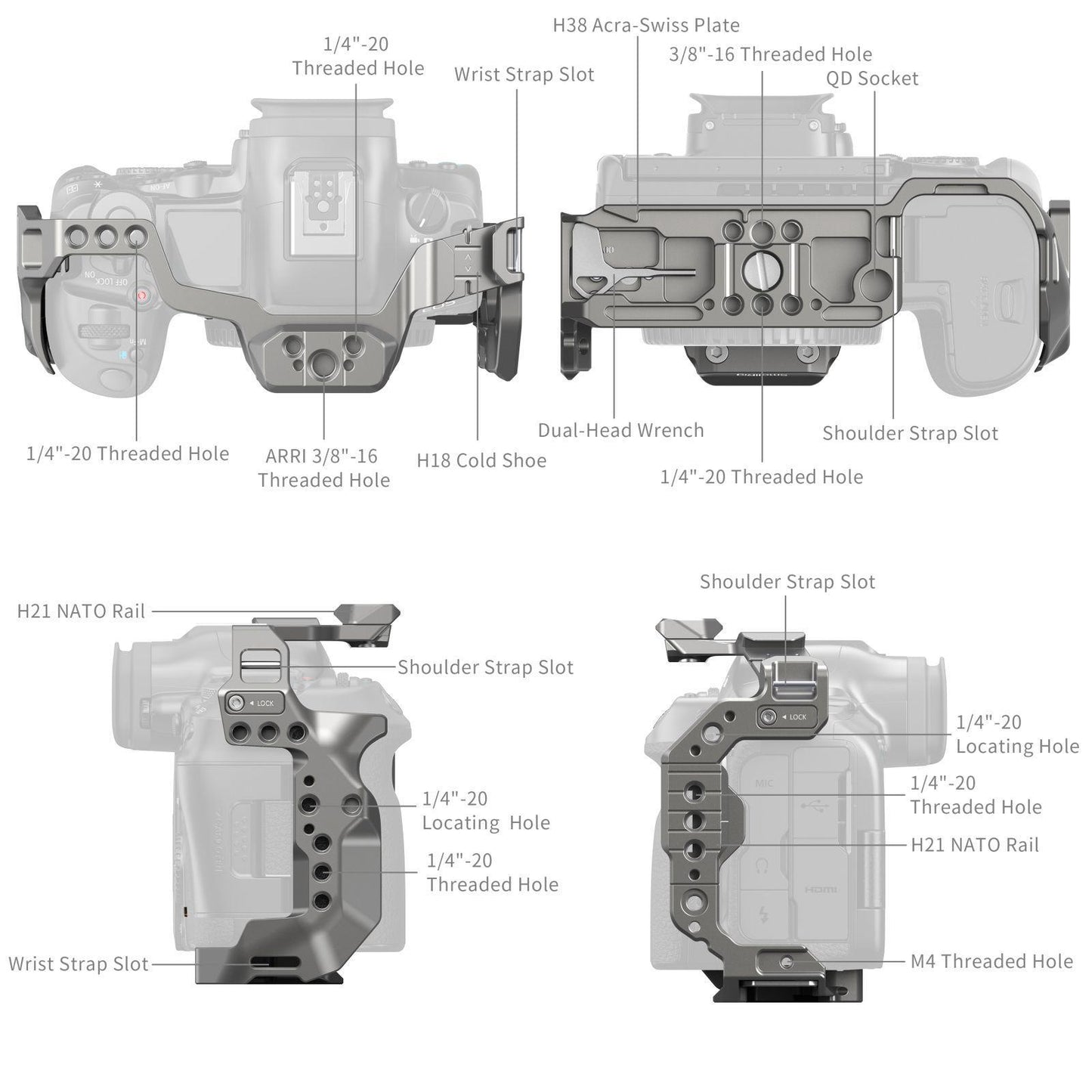 SmallRig HawkLock Quick Release Camera Cage for Canon EOS R5 Mark II