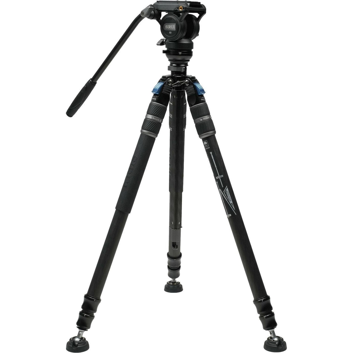 Sirui SVS60+S3 One-Step Height-Adjustment Carbon Fiber Video Tripod Kit