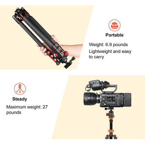 GEEKOTO CT25EVO Carbon Fiber Tripod with Ball Head and Monopod