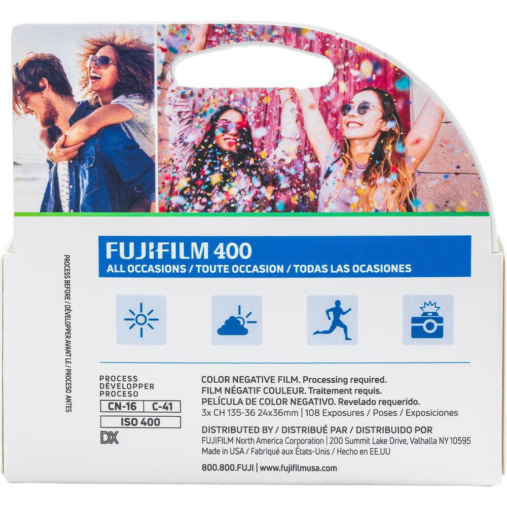 FUJIFILM 400 Color Negative Film (3-Pack, 35mm Roll Film, 36 Exp)