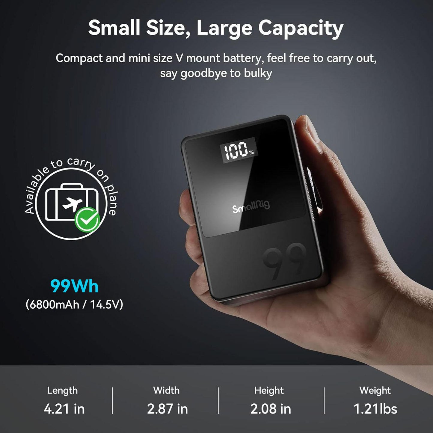 SmallRig VB99 Mini V-Mount Battery (99Wh, Orange)