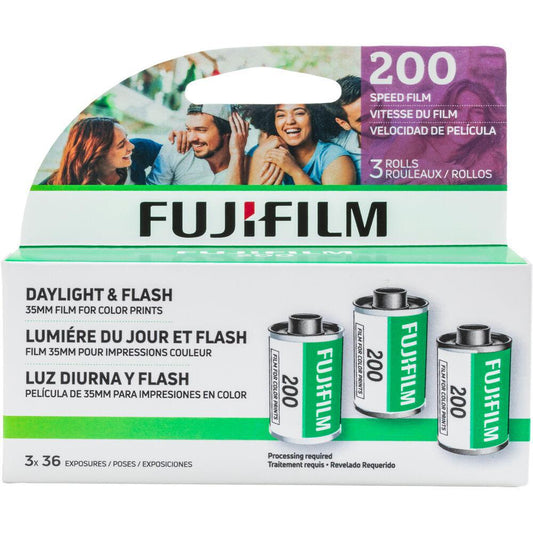 FUJIFILM 200 Color Negative Film (35mm Roll Film, 36 Exp, 3-Pack)
