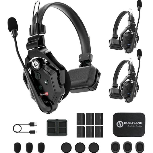 Hollyland Solidcom C1-3S Full-Duplex Wireless DECT Intercom System with 3 Headsets (1.9 GHz)