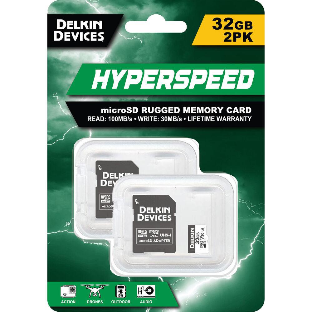 Delkin Devices 32GB Hyperspeed UHS-I microSDHC Memory Card with SD Adapter (2-Pack)