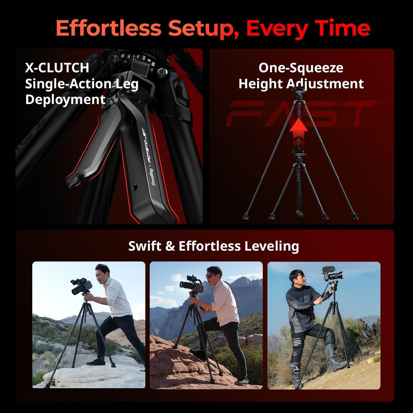 SmallRig x Potato Jet TRIBEX II Hydraulic Carbon Fiber Tripod (legs only, no head)