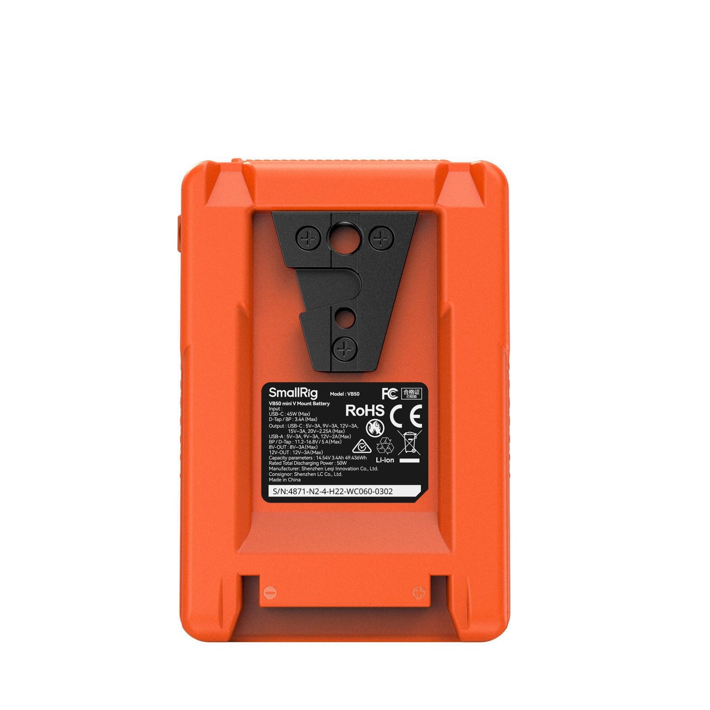 SmallRig VB50 Mini V-Mount Battery (50Wh, Orange)