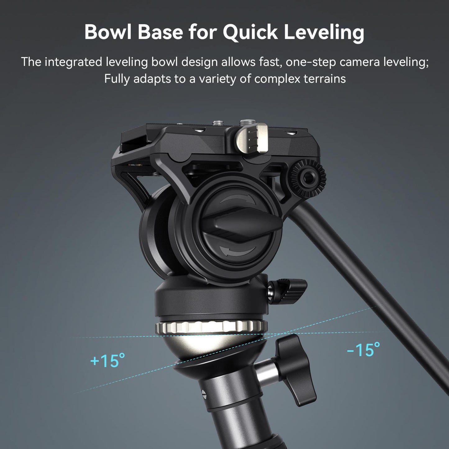 SmallRig CT210 Video Tripod with Fluid Head and Reversible Center Column