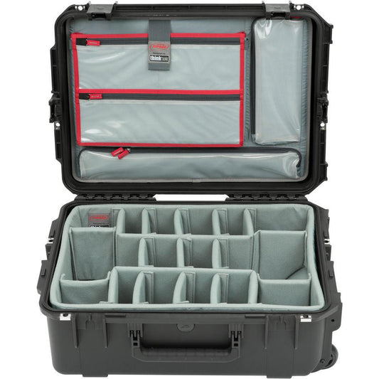 SKB iSeries 2215-8 Waterproof Utility Case with Wheels, Think Tank Photo Dividers, and Lid Organizer (Black)