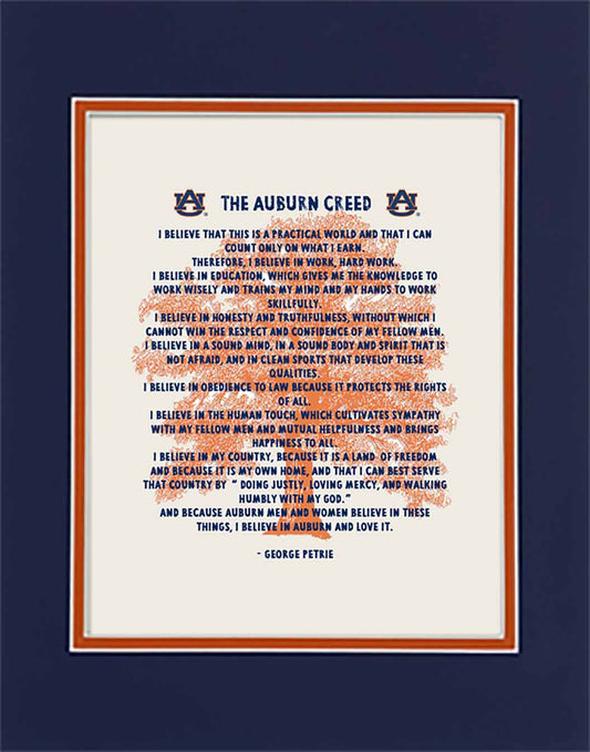 The Auburn Creed 8x10" in an 11x14" double matte