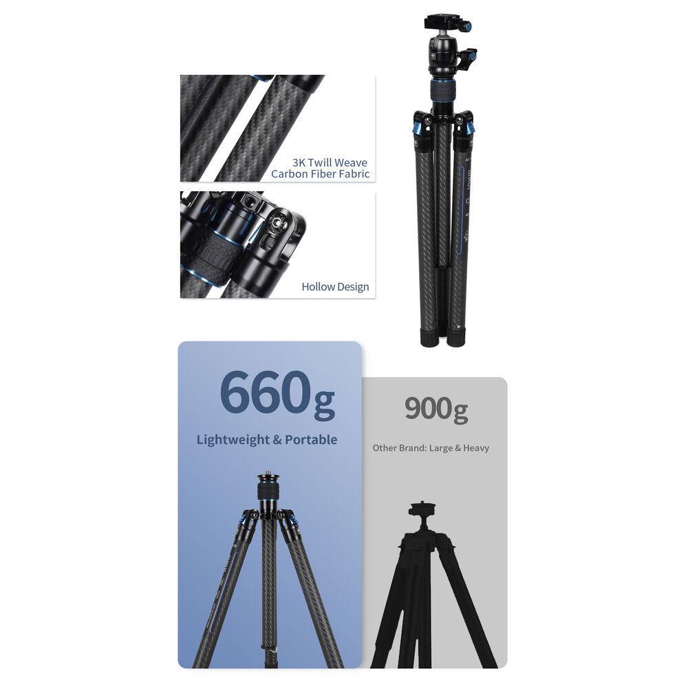 Sirui AT-125+B-00K Carbon Fiber Traveler Tripod with B-00K Ball Head B STOCK