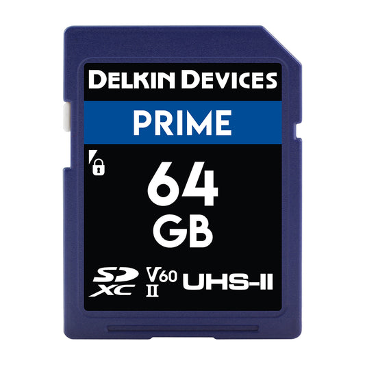 Delkin Devices 64GB PRIME UHS-II (U3/V60) SD Memory Card